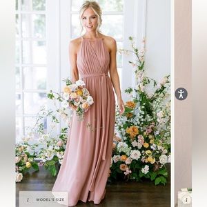 Revelry Eliza Chiffon Faux Wrap Dress